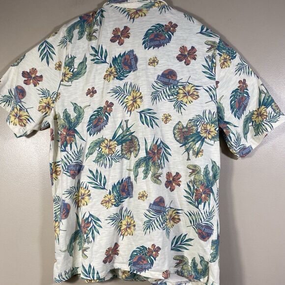 Jurassic Park Shirt XL Hawaiian Print Casual Short Sleeve Button Up Soft - Picture 6 of 13